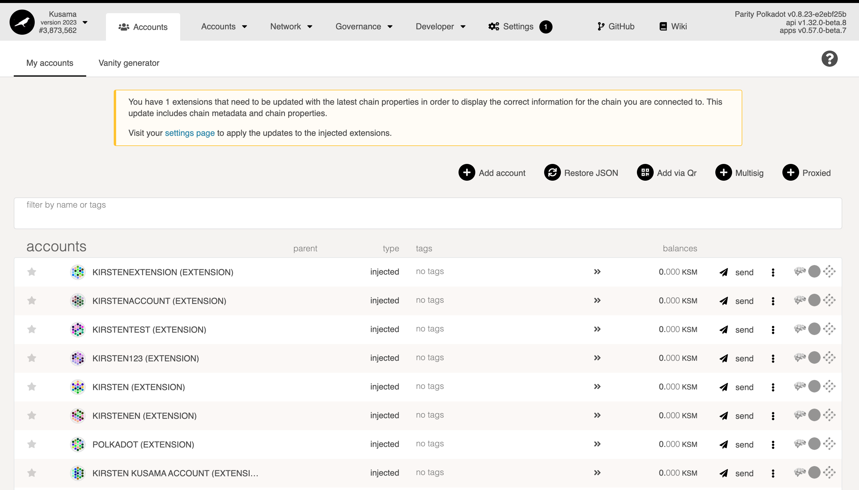 ogona accounts page